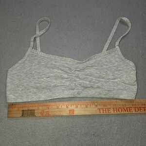Bestform Bralette Size 36 Gray Heather Cami Bra Ruched‎ Front Lounge Soft